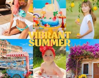 Vibrant Summer Lightroom Presets, Colorful Filters for Travel and Lifestyle Outdoor Photography (Mobile & Desktop)