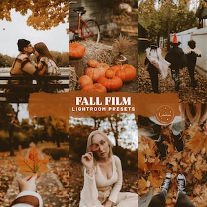 Ajustes preestablecidos de Lightroom para películas de otoño: ajustes preestablecidos con granulado cálido para retratos otoñales, ajustes preestablecidos de película rústica para fotografía al aire libre (disponibles para dispositivos móviles y computadoras de escritorio)