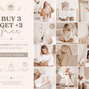 Boho Lightroom Presets, Bright Airy Filters for Lifestyle and Home Decor Photography (Mobile & Desktop) image 3