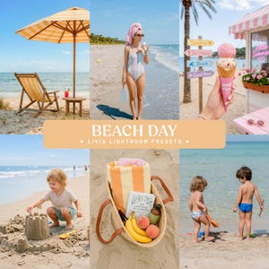 Lightroom-presets voor strandthema, heldere en kleurrijke zomerfotografie-presets, Instagram-filters voor vakantie en reizen (mobiel en desktop)