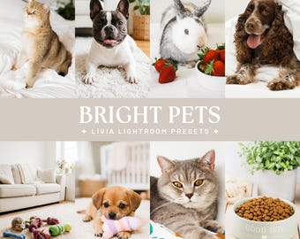 Pet Lightroom Presets, Bright Clean Filters for Dog, Cat and Puppy Photography (Mobile & Desktop)