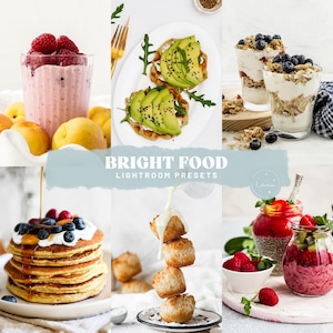 明るいフードLightroomプリセット - 食品、ベーキング、デザートInstagramブロガー写真のためのクリーンな自然光プリセット - モバイルとデスクトップ