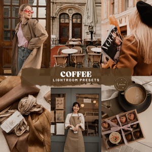 Coffee Lightroom Presets - Warm Cozy Presets, Rich Presets for Brown Photos, Rustic Presets, Academia Aesthetic Presets - Mobile & Desktop