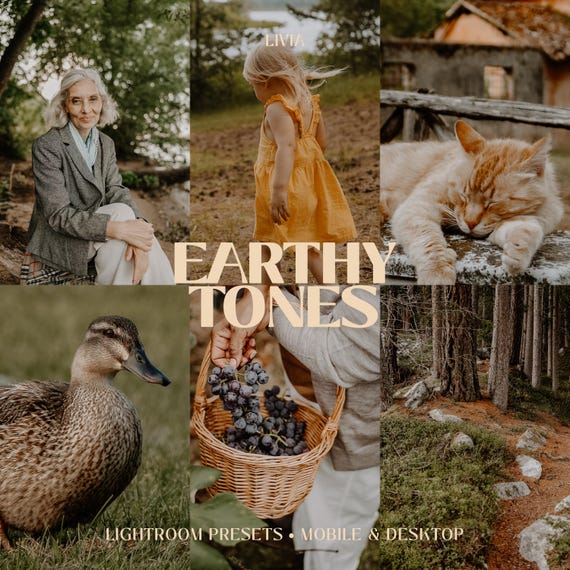 Earthy Tones Lightroom Presets, Rich Warm Filter for Outdoor and Nature Photography, Rustic Family Portrait Presets (Mobile & Desktop)