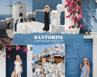 Santorini Lightroom Presets - Soft Aesthetic Presets, Beach Presets, Summer Blues Presets, Greek Island Vacation Presets - Mobile & Desktop