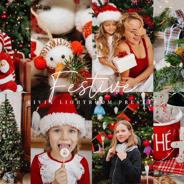 FESTIVE Lightroom Presets, Christmas Presets, Family Holiday Presets, Cozy Vibrant Presets, Xmas Presets, Winter Presets, Mobile & Desktop