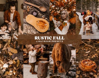 RUSTIC FALL Lightroom Presets - Cozy Warm Rustic Filters for Autumn and Harvest Outdoor Family Photography - Mobile & Desktop