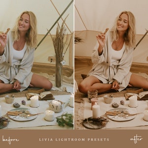 BOHO CREAM Lightroom Presets, Bohemian Creamy Moody Presets, Warm Presets for Indoor and Outdoor Photography, Boho Filters, Mobile & Desktop image 6