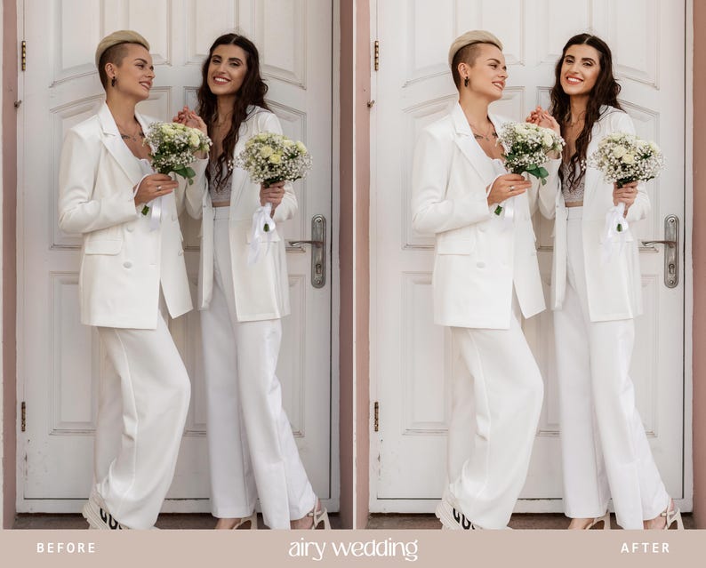 Luftige Lightroom-Presets für Hochzeiten, helle und luftige Presets für die Hochzeitsfotografie, strahlende Braut-Presets, klare und natürliche Filter (Mobil & Desktop) Bild 5