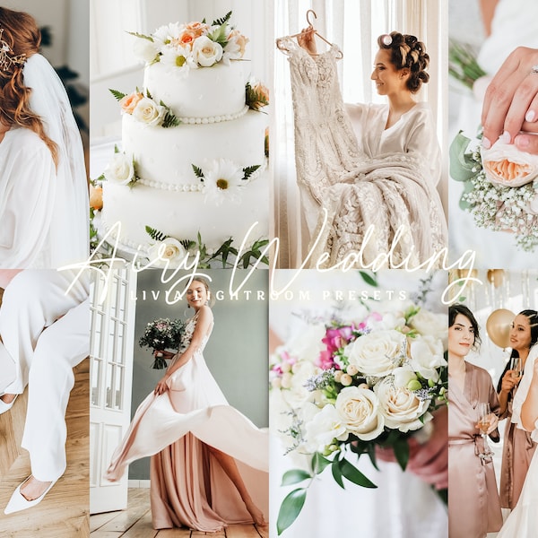 AIRY WEDDING Lightroom Presets, Light Airy Presets for Wedding, Engagement, Everyday Photography, Clean Natural Filters, Mobile & Desktop