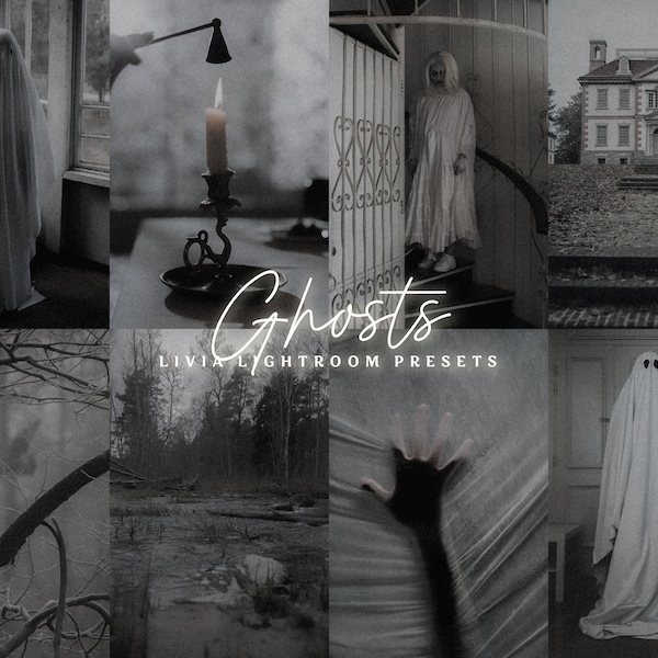 GHOSTS Lightroom Presets, Halloween Presets, Horror Presets, Grainy Dark Presets, Haunted Presets, Fall Winter Filters, Mobile & Desktop