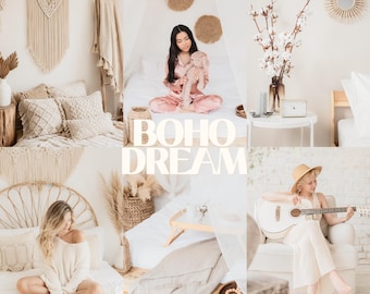 Boho Lightroom Presets, Bright Airy Filters for Lifestyle and Home Decor Photography (Mobile & Desktop)