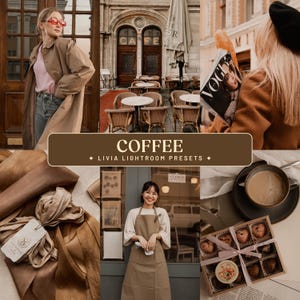 Coffee Lightroom Presets, Rich Warm Presets for Cafe and Brown Lifestyle Photography, Cozy Academia Aesthetic Presets (Mobile & Desktop)