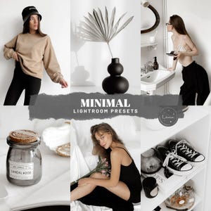 Minimalistiska Lightroom-förinställningar - Clean White-förinställningar, Ljusa Instagram-förinställningar, Förinställningar för inomhusprodukter, Minimalistiska filter - Mobil och dator