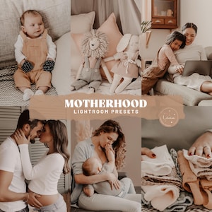 Motherhood Lightroom Presets - Cozy Presets for Pregnancy and Maternity Photography, Soft Warm Presets, Newborn Presets - Mobile & Desktop
