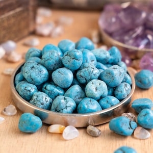 Turquoise tumbled stone, Lithotherapy, Natural stone, Well-being minerals, meditation support, Energy, Healing