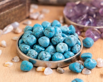 Pierre roulée de Turquoise, Lithothérapie, Pierre Naturelle, Minéraux bien être, support de méditation, Énergie, Guérison