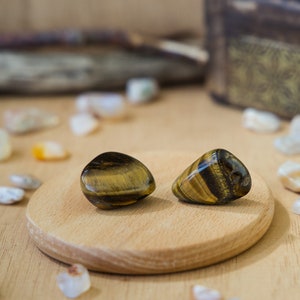Tiger&#39;s Eye Tumbled Stone, Lithotherapy, Natural Stone, Well-being Minerals, Meditation Support, Energy, Creativity