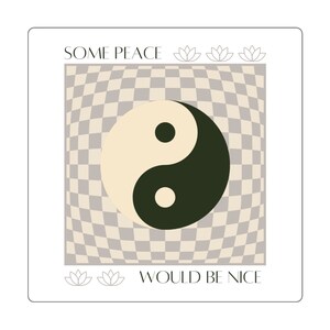 Un po' di pace sarebbe un bel adesivo / Equilibrio Yin Yang e positività attaccati / Diffondi adesivi di energia positiva / Decalcomanie con simbolo di pace Boho