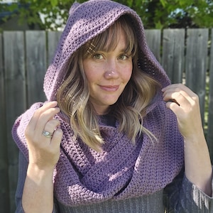 CROCHET PATTERN - Witchy Hooded Infinity Scarf (Oversized Pointed Hood)