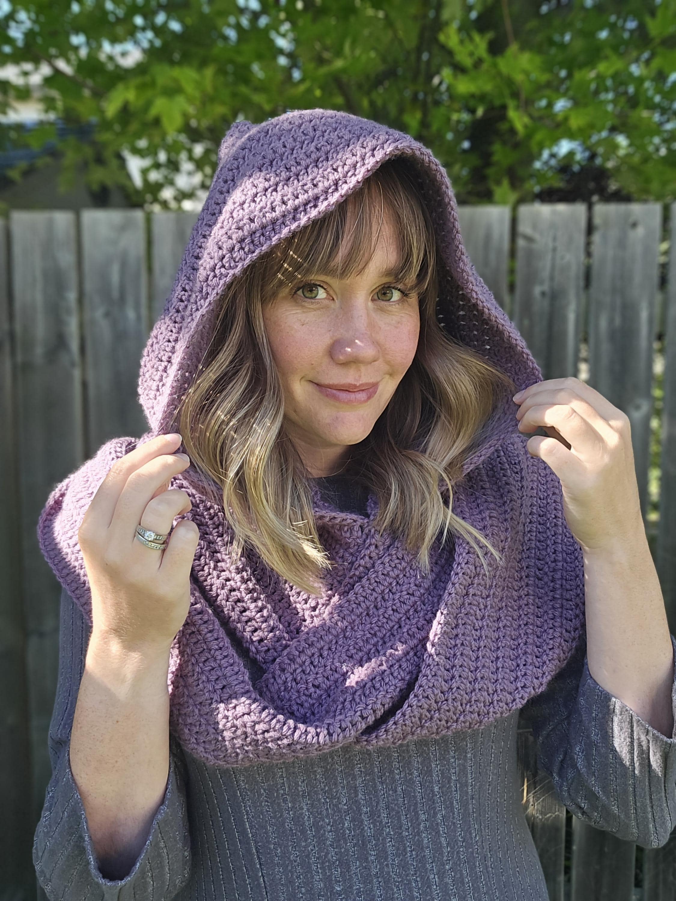 CROCHET PATTERN - Witchy Hooded Infinity Scarf (oversized Pointed