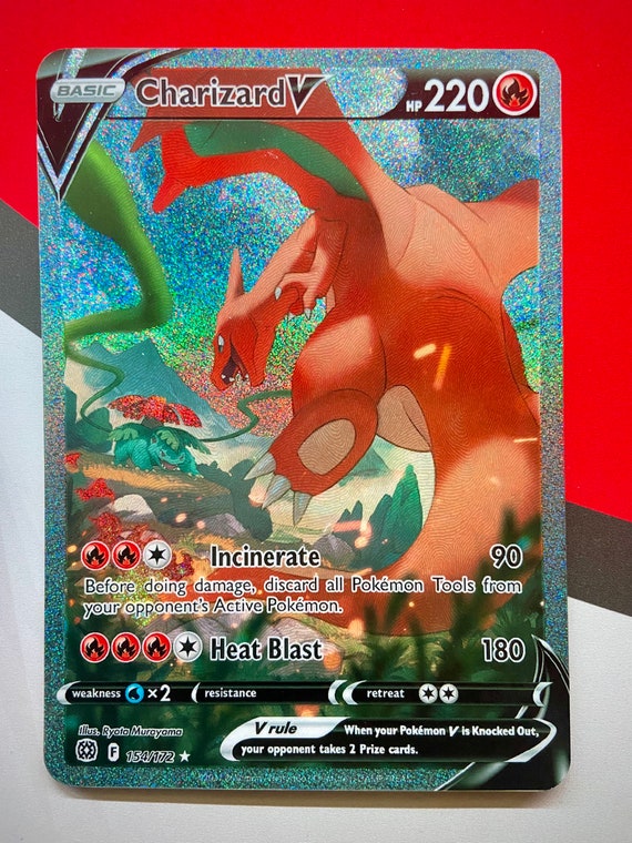 Custom Jumbo Charizard V Alt Art Sparkle Holo 154/172 Brilliant