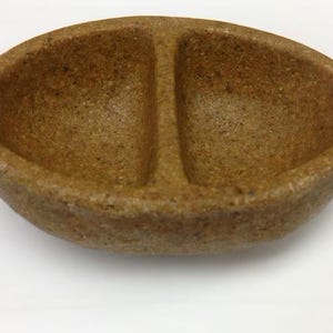 Java Tree Replacement Cup Divided Sandstone Oval Resin Bowl (Fits Java Table Tops or Tree Stands)