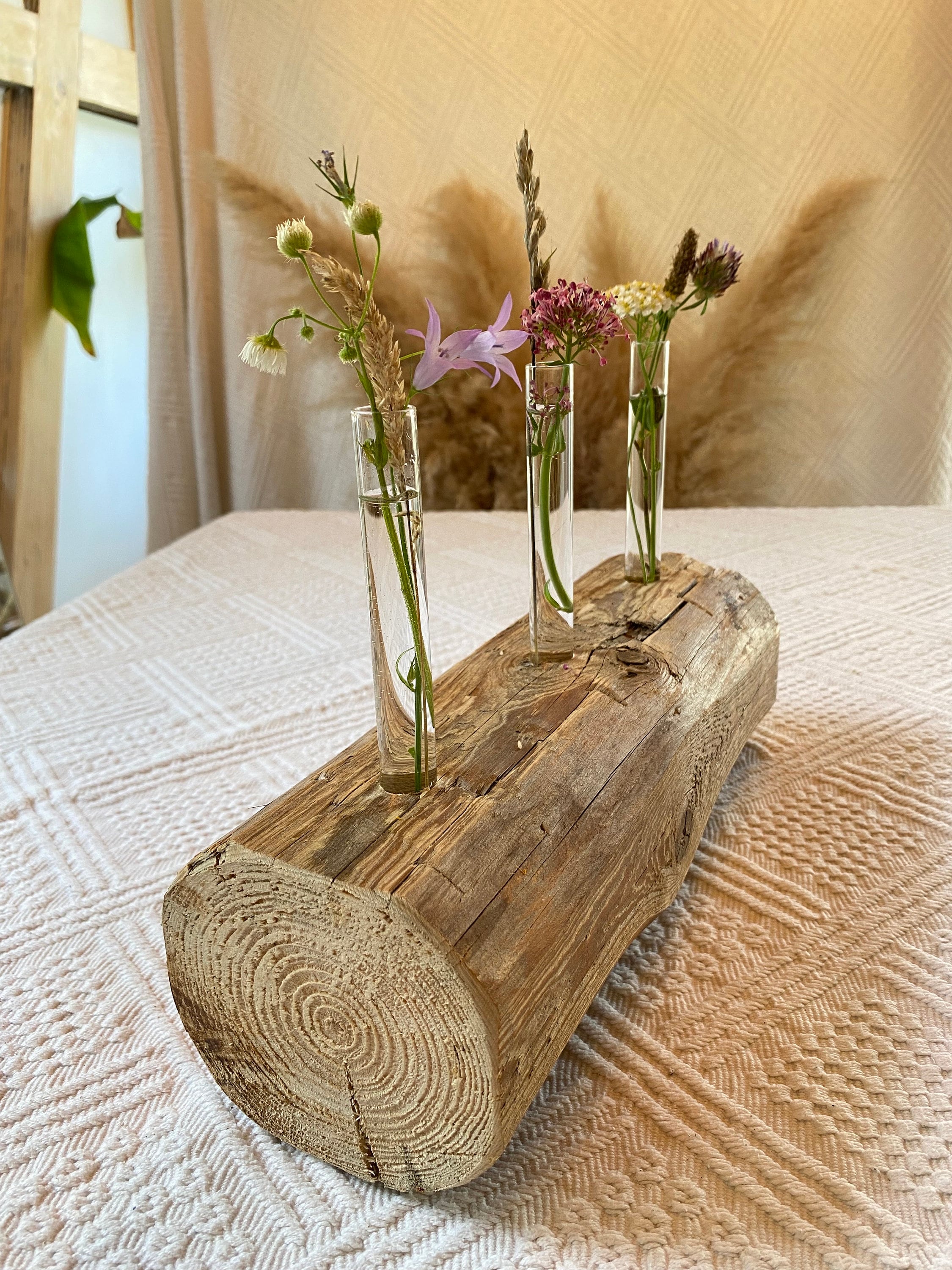 Deko Vase Altholzbalken
