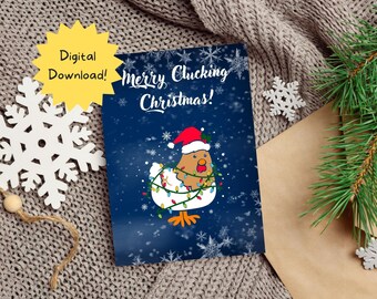 Printable Christmas Card, Greetings Card, instant download, 7x5 inch card.