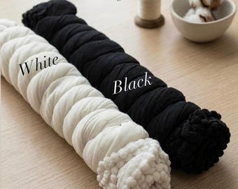 White and Black Cotton Dupatta Pack of 2 | Women's Plain Solid Scarf