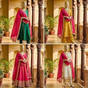 Pink Chiffon Dupatta with Gold Zari Border Lightweight Indian Party Wear Dupatta image 4