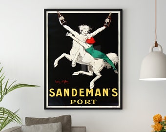 Sandeman's Port Vintage Poster Jean d'Ylen / Vintage Poster Print, Art Nouveau Poster, Retro Artwork, Wall Decor, Alcohol Poster, Gift İdea