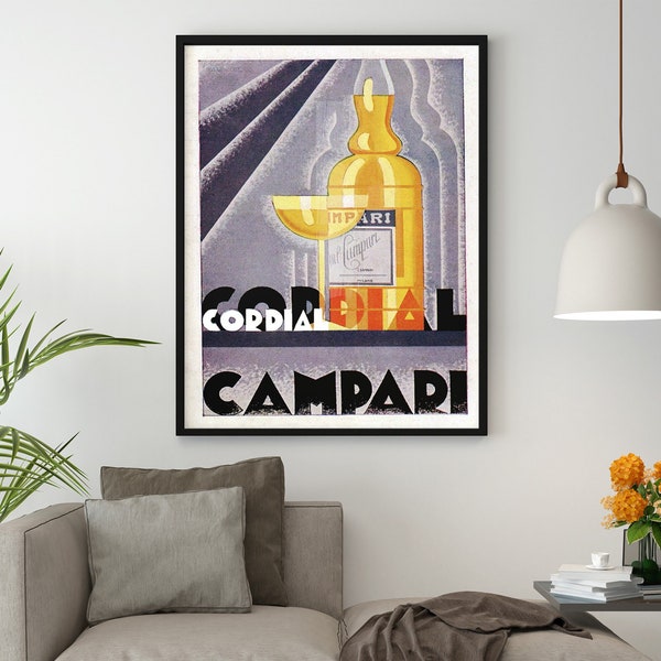 Cordial Campari Fine Art Print / Vintage Poster, Alcohol Poster, Art Nouveau Poster, Retro Poster, Advertisement Poster, Wall Decor