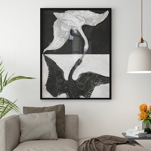 Hilma Af Klint, The Swan, No.3 Poster / Hilma Af Klint Print, Abstract Art Prints, Black and White Wall Art, Wall Decor, Housewarming Gift