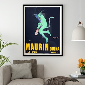 Vintage Absinthe Poster "Maurin Quina" by Leonetto Cappiello  / Vintage Poster, Retro Poster, Art Deco, Vintage Wall Art, Alcohol Poster