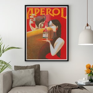 Aperol Liqueur Vintage Premium Fine Art Print / Vintage Poster Print, Art Nouveau Poster, Alcohol Poster, Retro Print, Wall Decor, Gift İdea