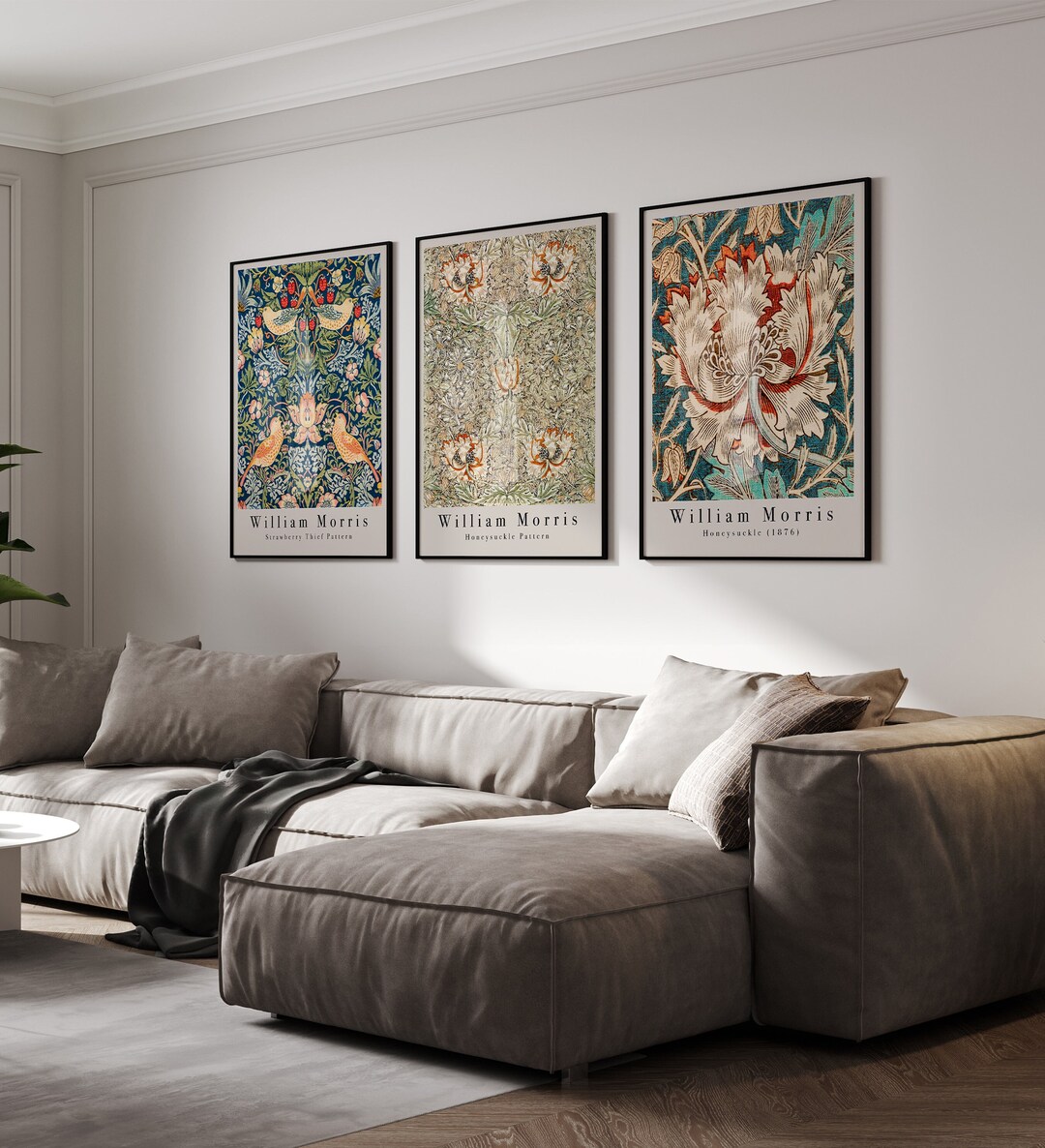 William Morris Set of 3 Wall Art Prints, William Morris Exhibition Art ...