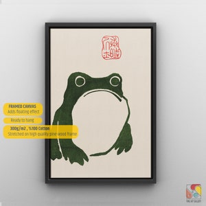 Japanese Matsumoto Hoji Frog Set of 3 Poster or Canvas, Japanese Frog Print, Funny Frogs, Japandi Wall Art, Large Wall Art, Japanese gifts image 4