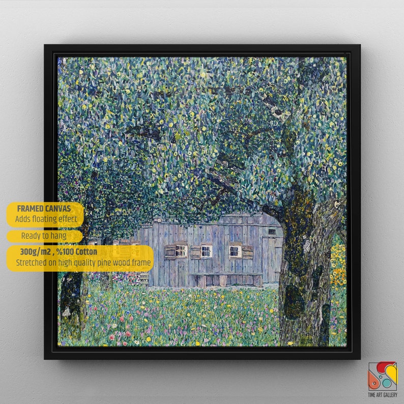 Gustav Klimt Famous Canvas Painting the Farmhouse in Upper Etsy