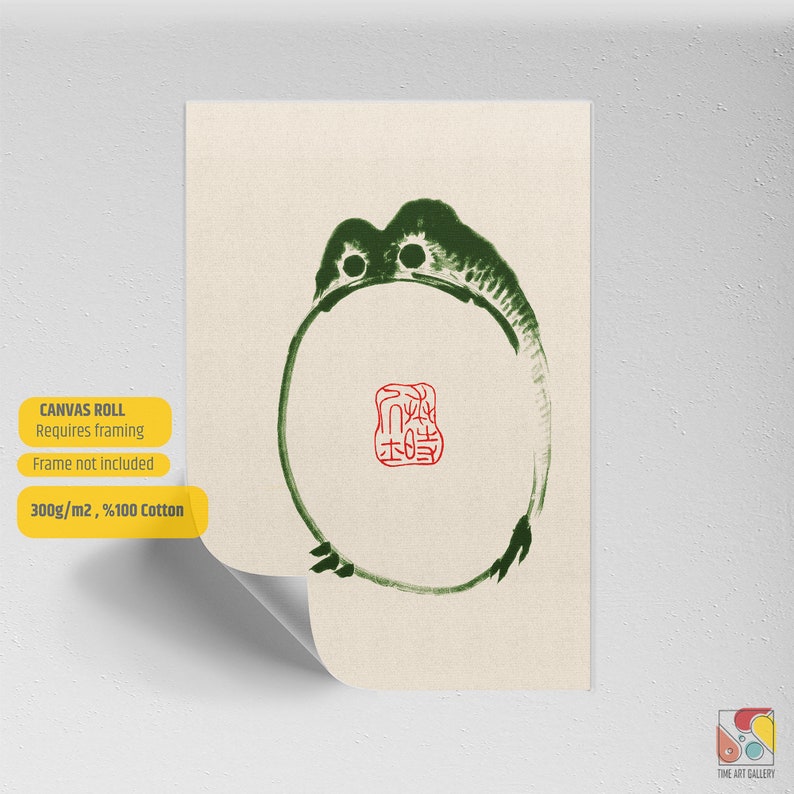 Japanese Matsumoto Hoji Frog Set of 3 Poster or Canvas, Japanese Frog Print, Funny Frogs, Japandi Wall Art, Large Wall Art, Japanese gifts image 8