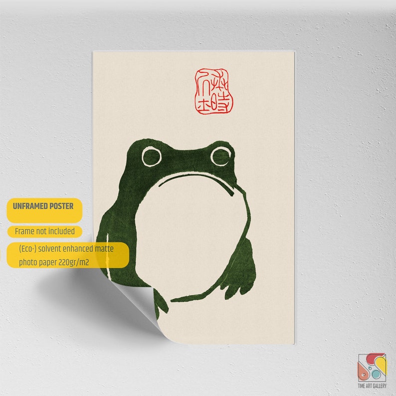Japanese Matsumoto Hoji Frog Set of 3 Poster or Canvas, Japanese Frog Print, Funny Frogs, Japandi Wall Art, Large Wall Art, Japanese gifts image 7