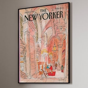 The New Yorker Print, Oct 5 1981, New Yorker Magazine Cover, Aesthetic Room Decor, Soft Wall Poster,  Pastel Colorful Wall Art, Pink Poster