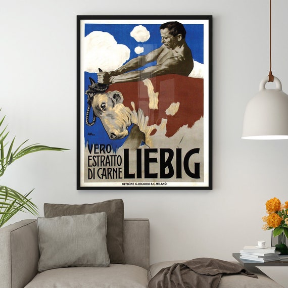 Vero Estratto Di Carne Liebig İtalian Vintage Poster, Vintage Art Deco  Poster, Retro Poster, Vintage Wall Art, Wall Decor, Gift İdea -  UK