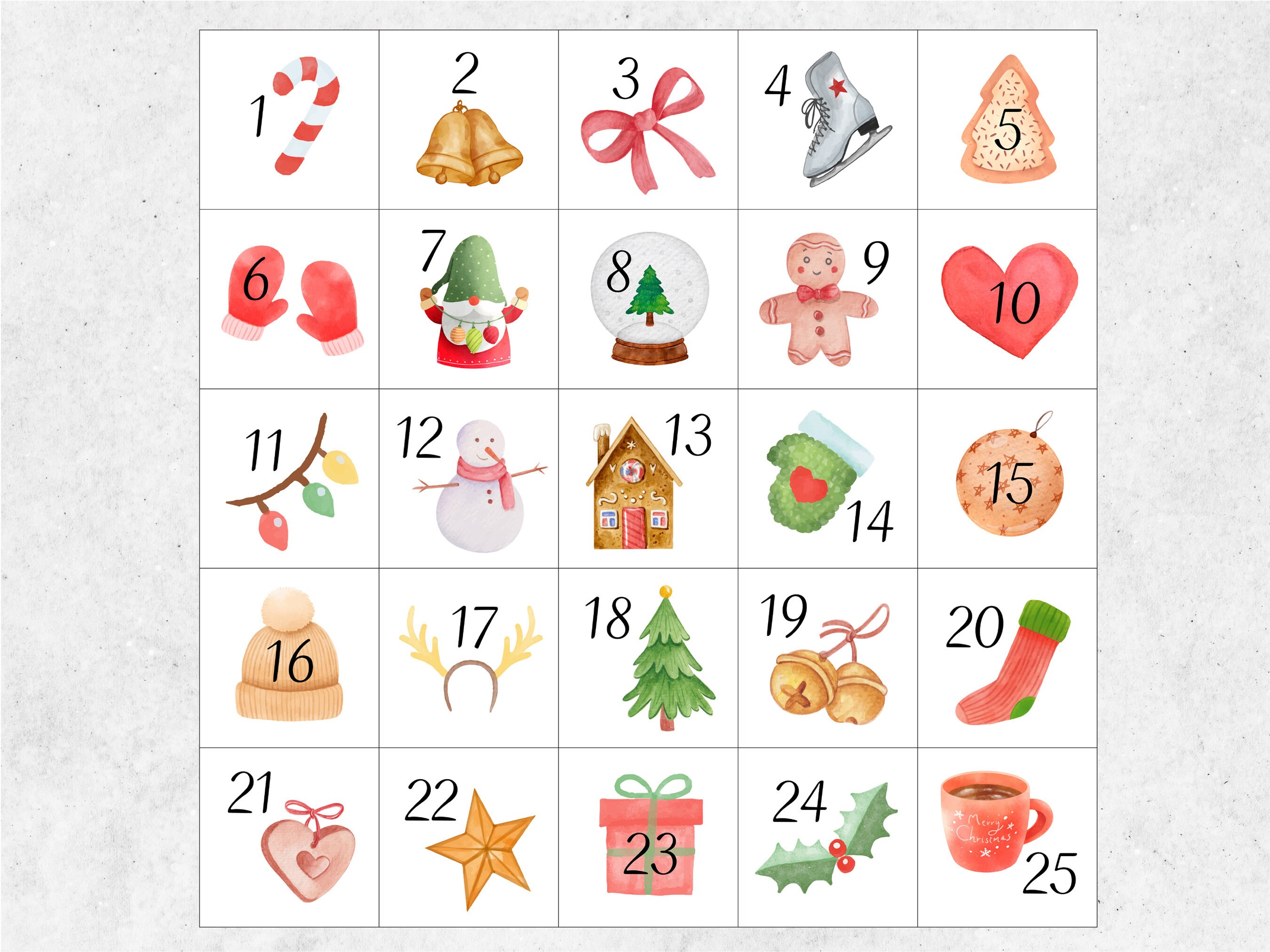 Advent Calendar Printable Advent Calendars for Kids Christmas Printable ...