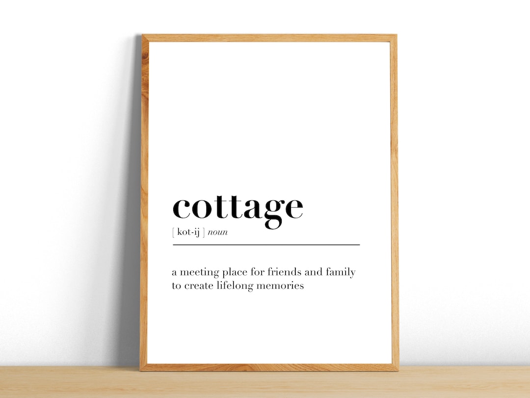 Cottage Definition Print Wall Art Minimalist Printable Wall Art Cottage
