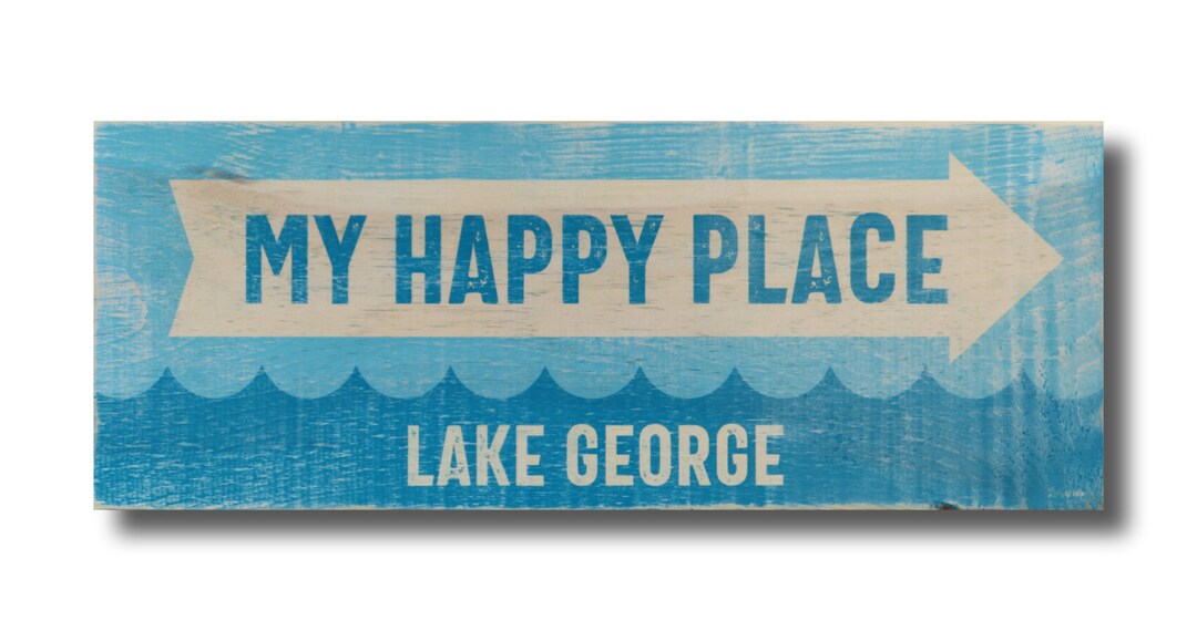 Custom My Happy Place Arrow Wood Sign Nautical Theme Etsy