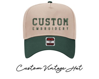 Custom Embroidered Vintage Hat, Custom Embroidered Hat, Custom Hat, Embroidered Hat