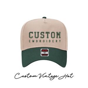 Custom Embroidered Vintage Hat, Custom Embroidered Hat, Custom Hat, Embroidered Hat