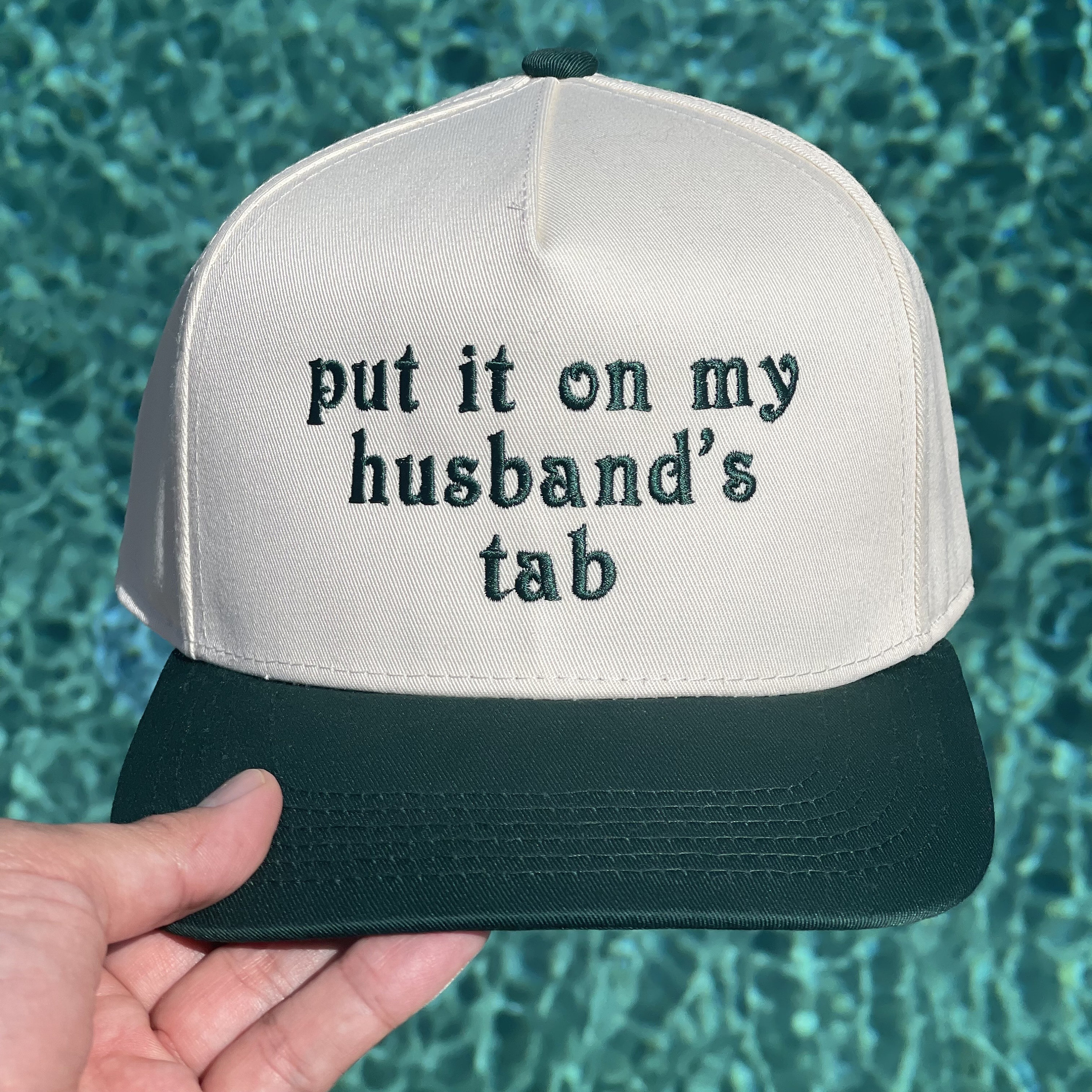 Put It On My Husband's Tab Hat, Custom Embroidered Hat