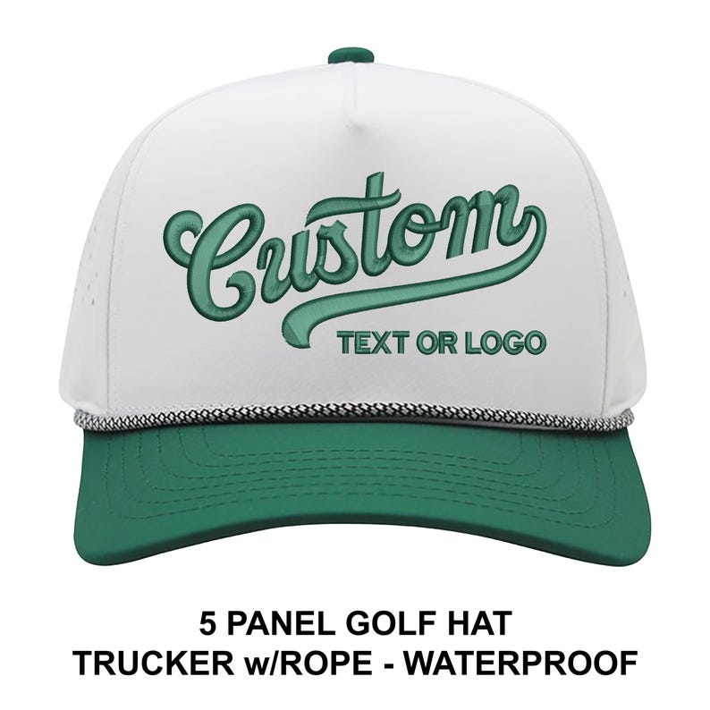 Custom Embroidered Waterproof Rope Golf Trucker Hats, Custom Hat Embroidery, Personalized Golf Hats image 1